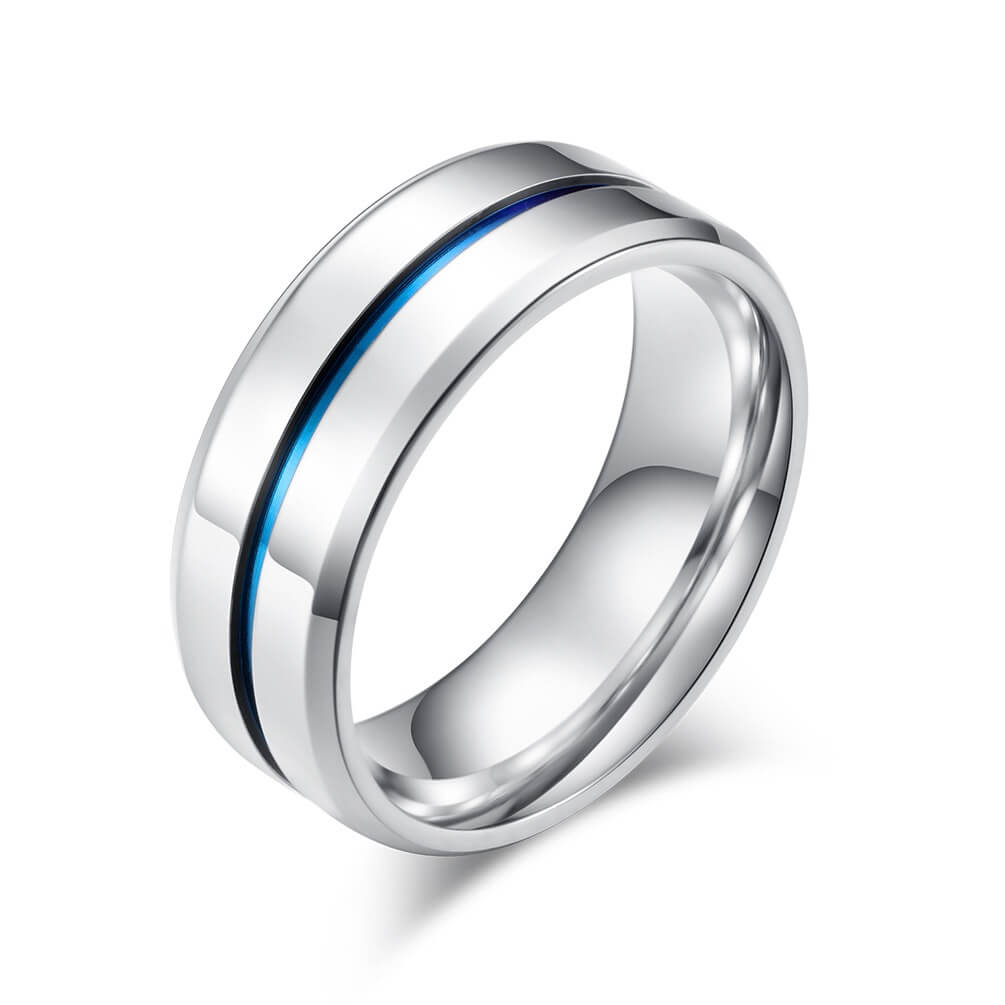 Mens Promise Rings Blue 8mm