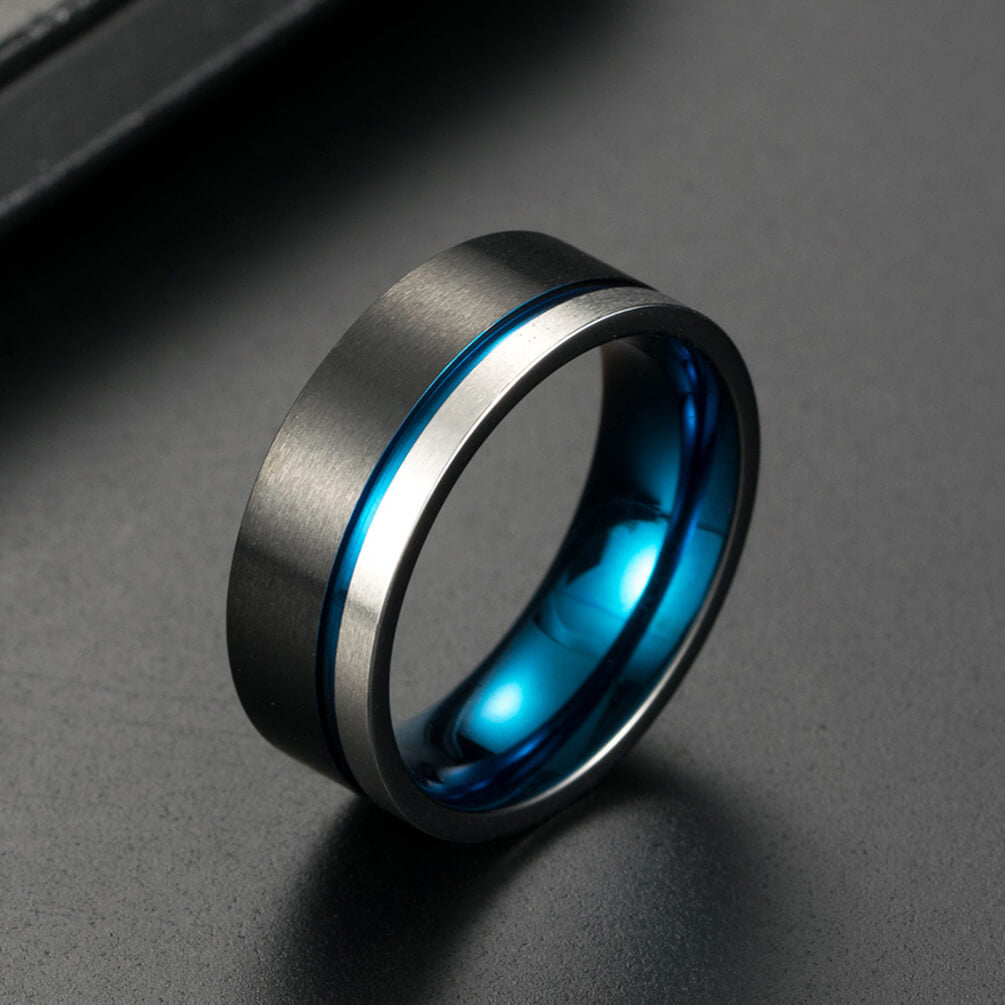 Blue Men Promise Rings 8mm