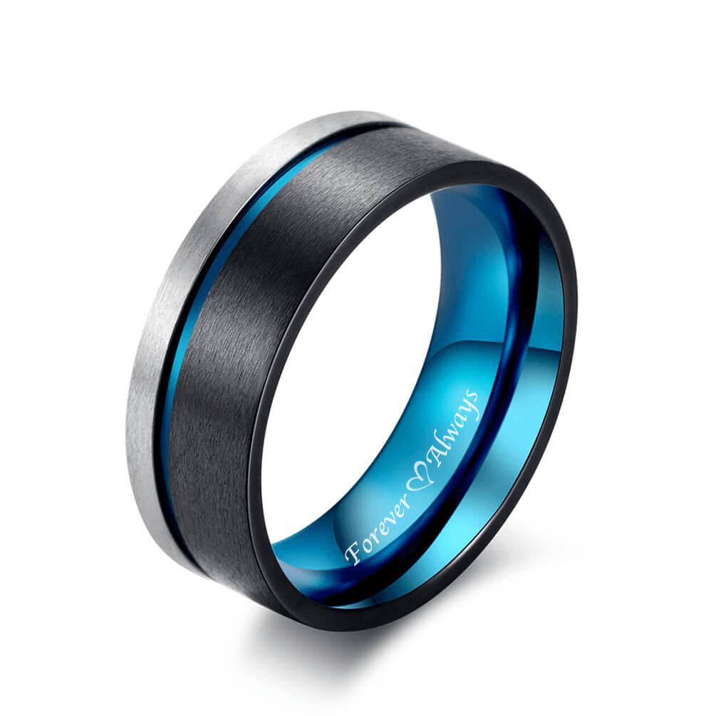 Blue Men Promise Rings 8mm – GardeniaJewel
