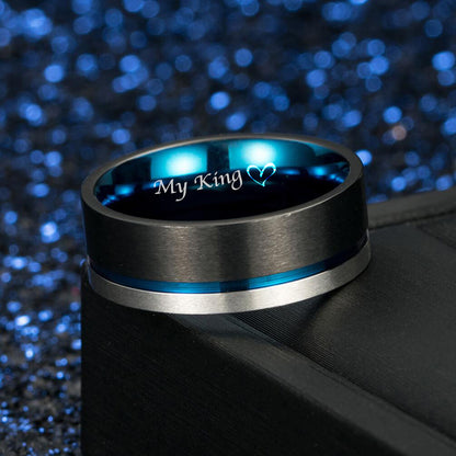 Blue Men Promise Rings 8mm