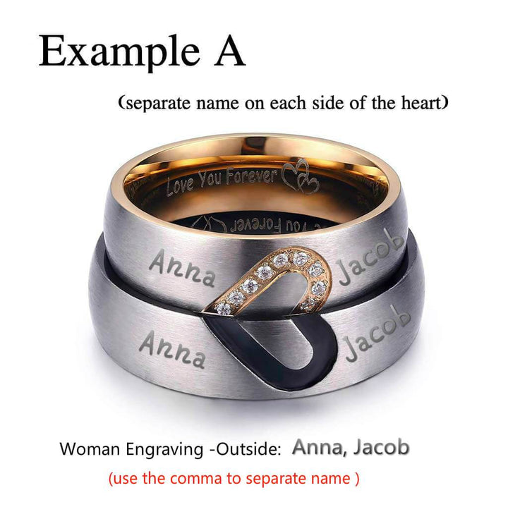 Engraved Promise Ring Set