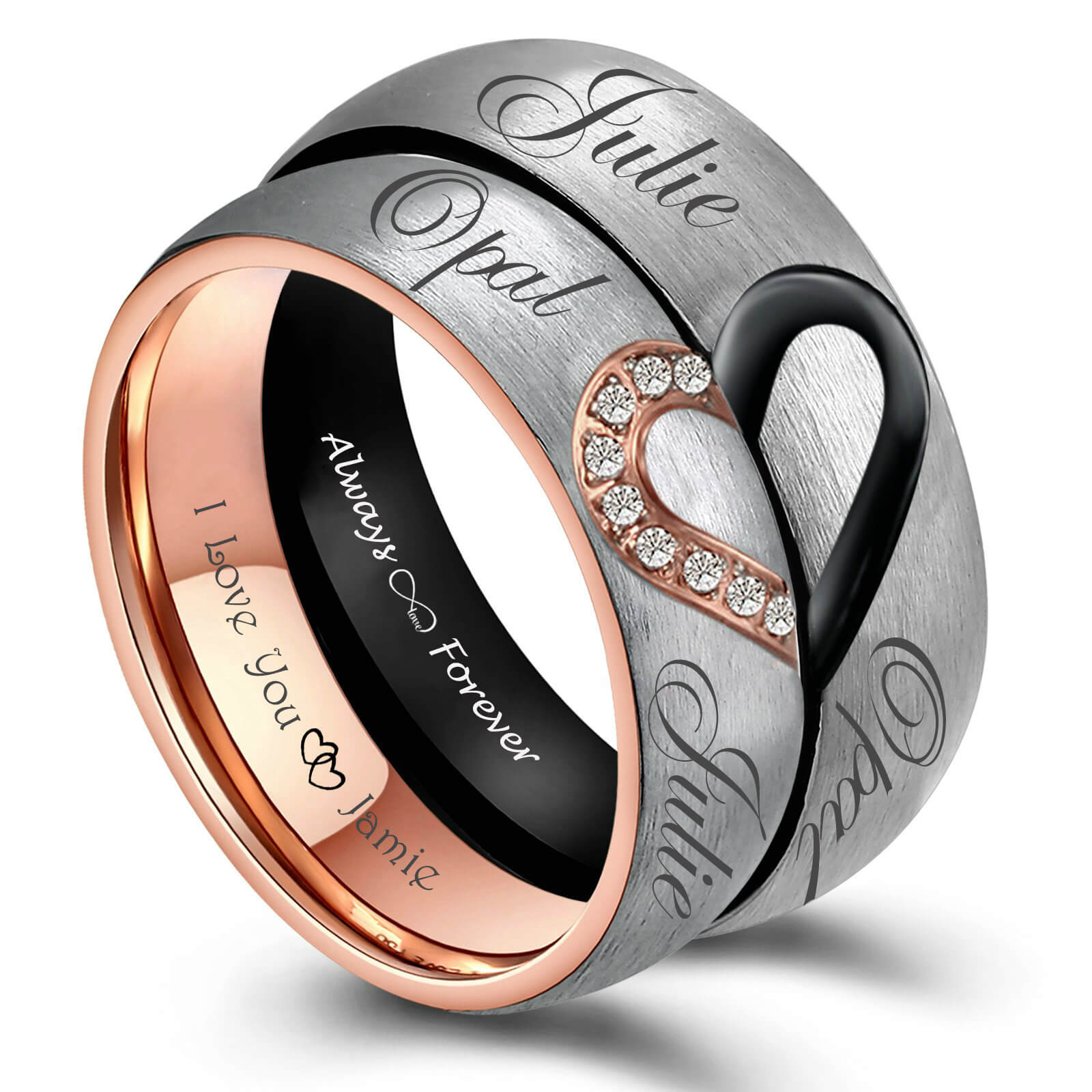 Couple Rings - Personalized Matching Promise Rings For Her & His ...