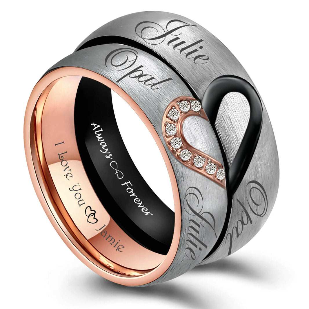 Couple Rings - Personalized Matching Promise Rings For Her & His ...