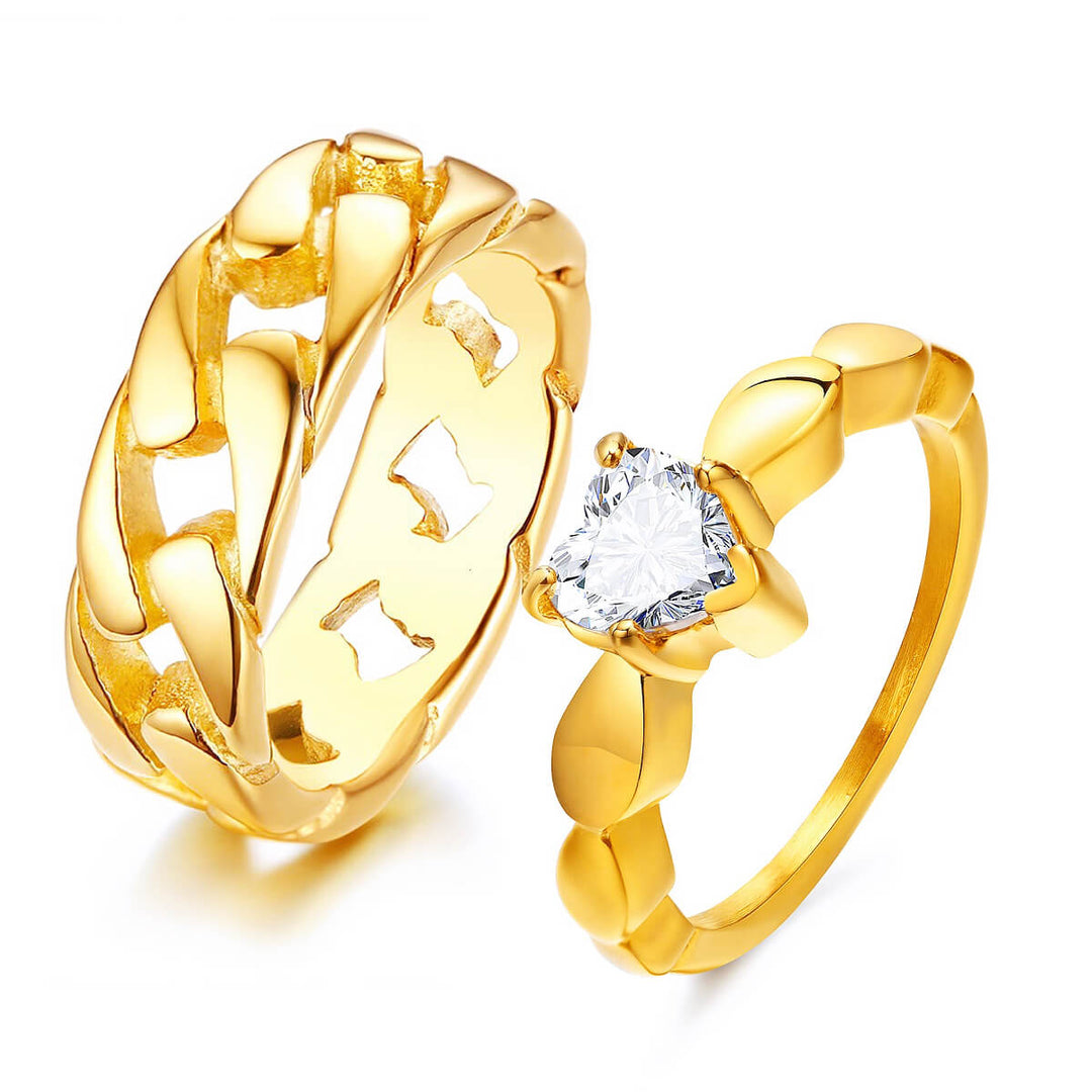 Gold Couple Promise Rings