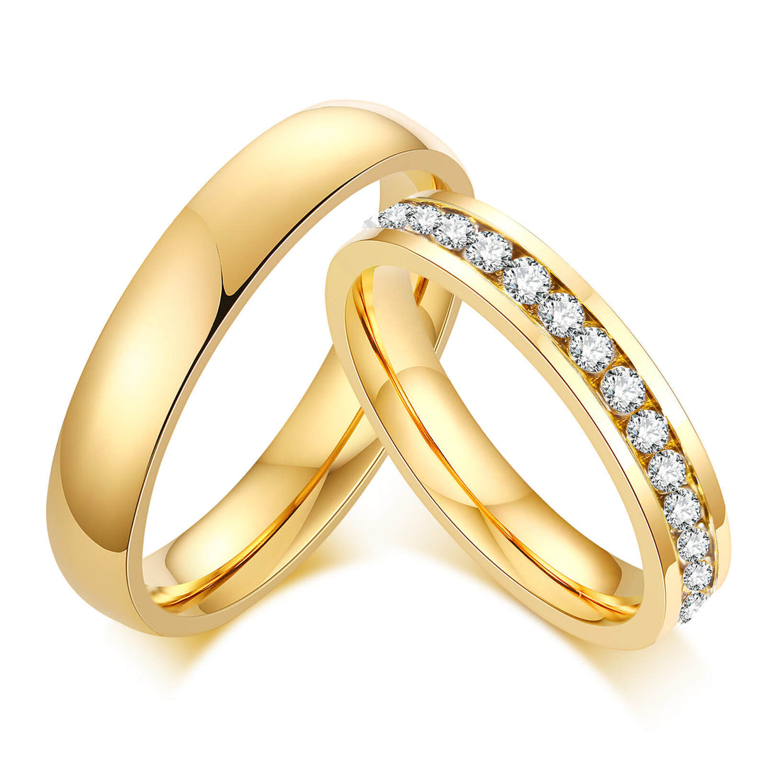 Gold Promise Rings for Couple