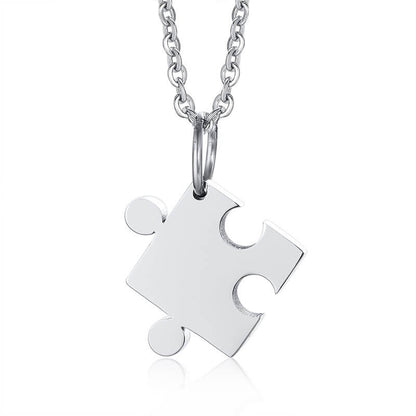Puzzle Heart Couple Necklace Set