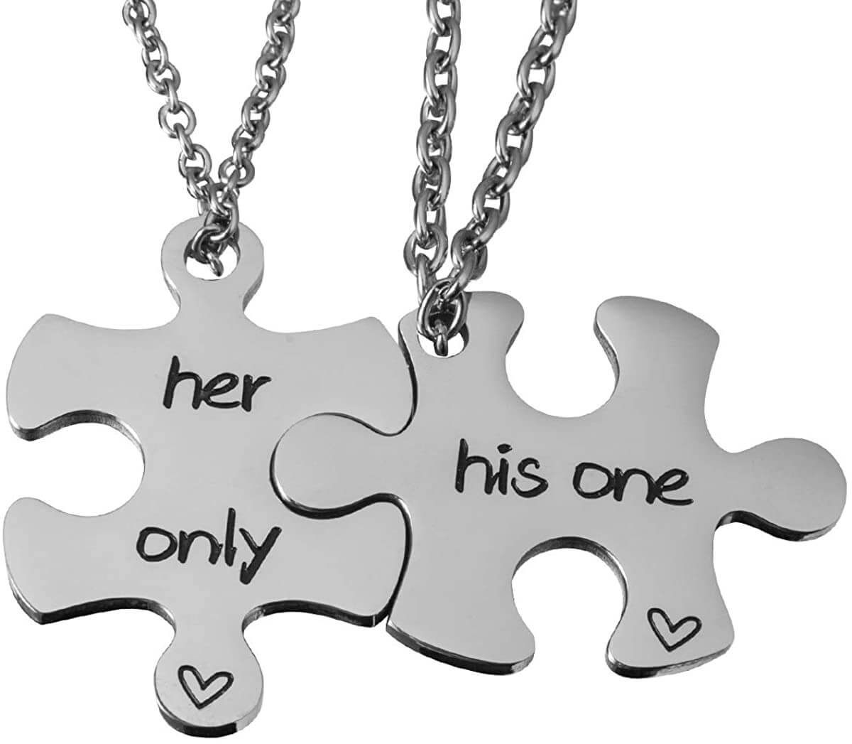 His and Hers Puzzle Necklace Couples