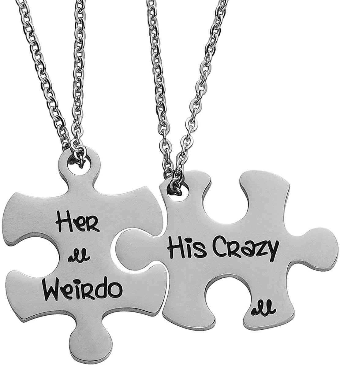 His and Hers Puzzle Necklace Couples