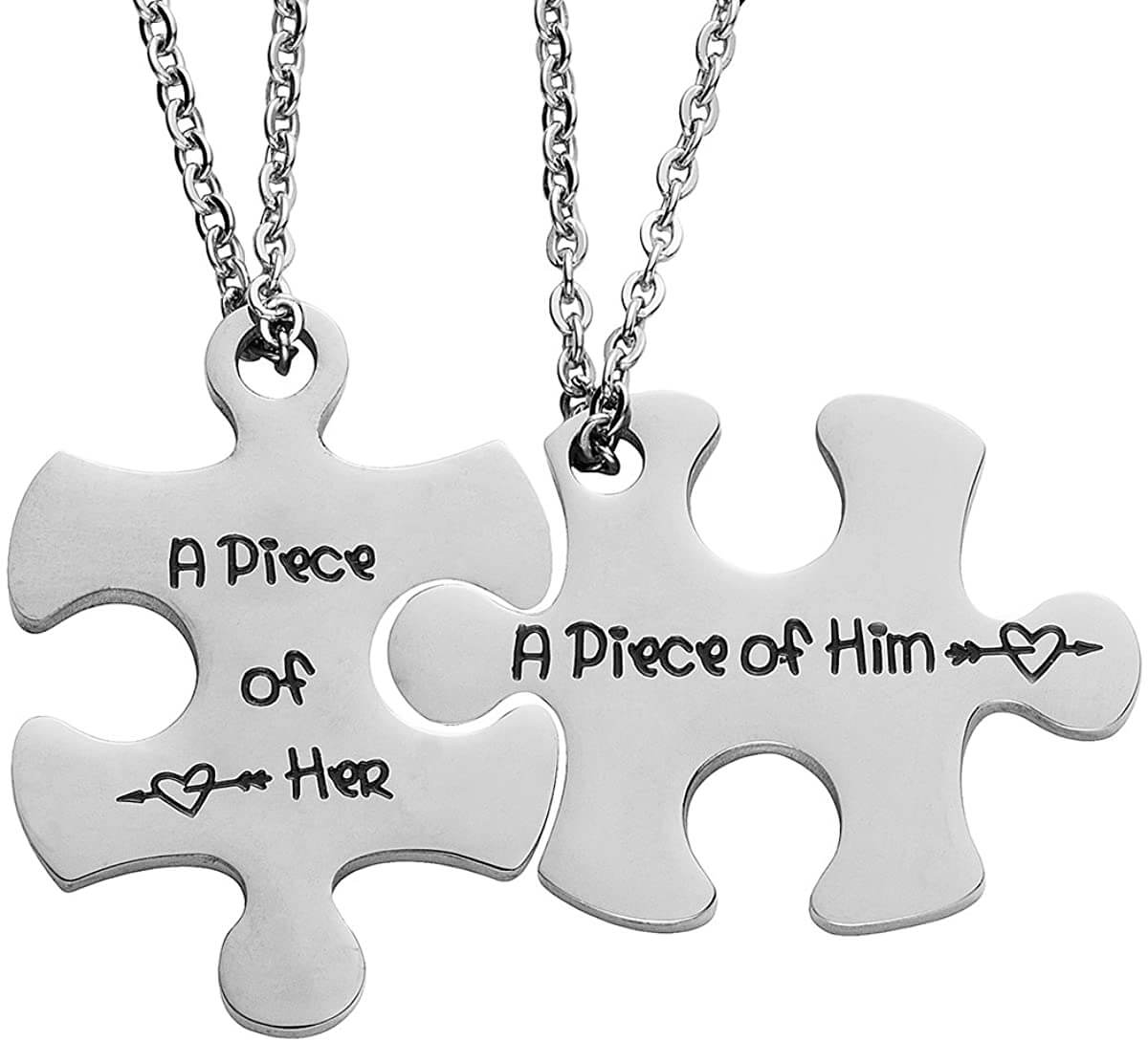 His and Hers Puzzle Necklace Couples