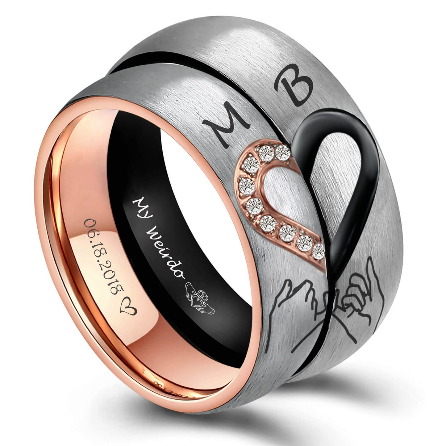 Initial Pinky Promise Rings