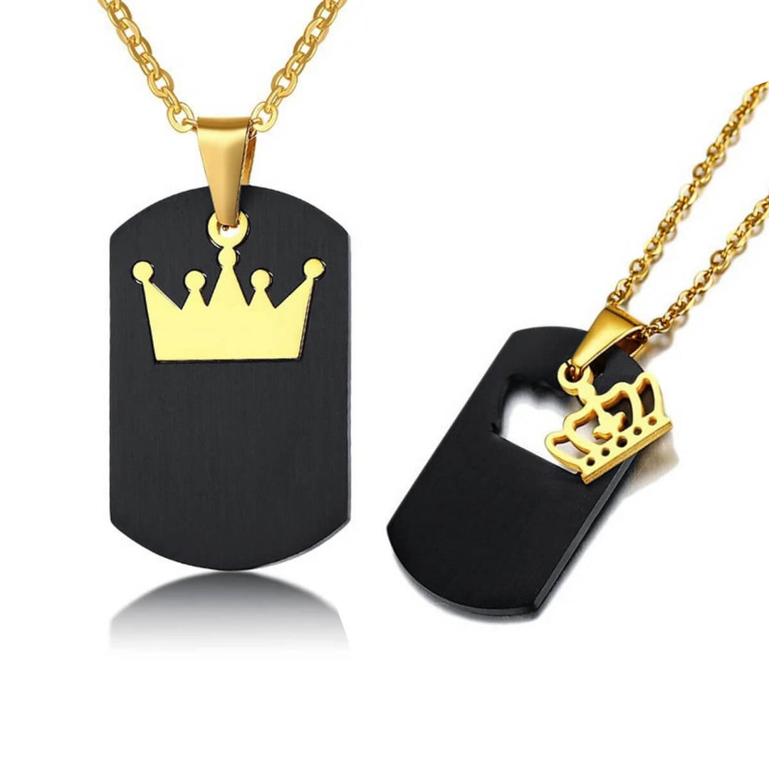 King & Queen Crown Couple Necklaces