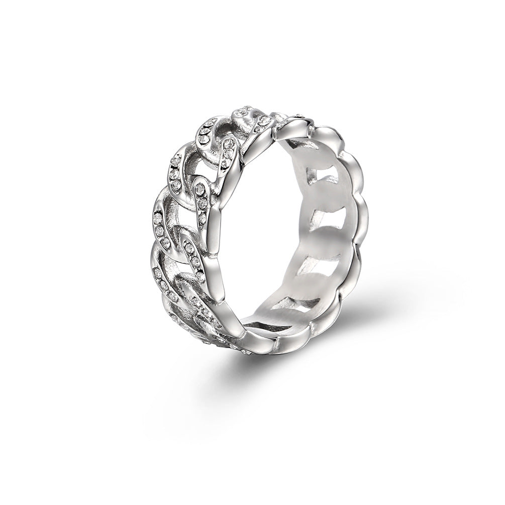 Men Cuban Rings Black