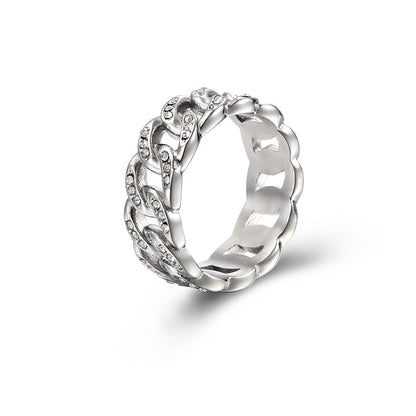 Men Cuban Rings Black