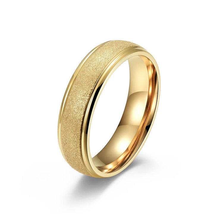 Unisex Promise Ring Frosted Gold