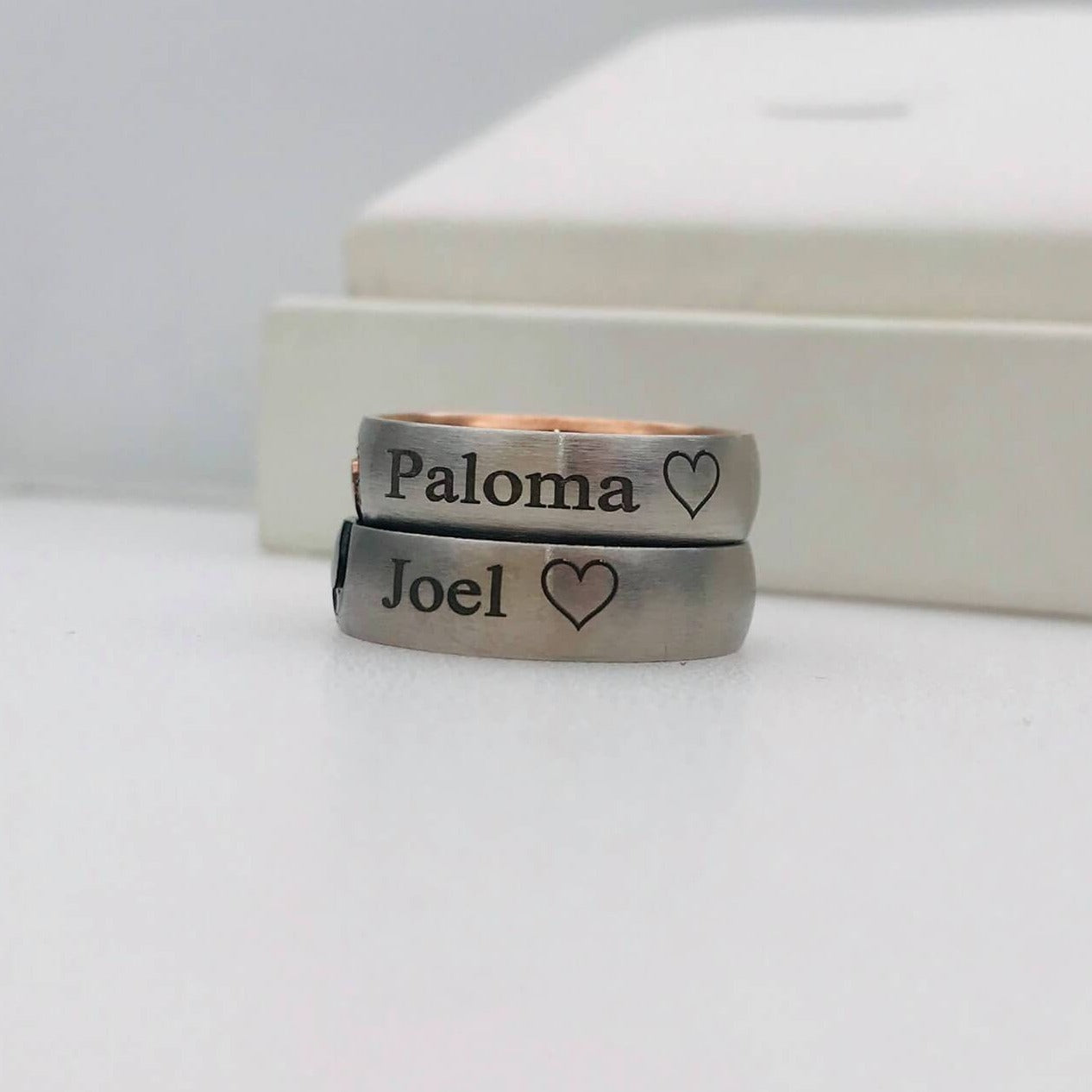 Engraved Promise Ring Set