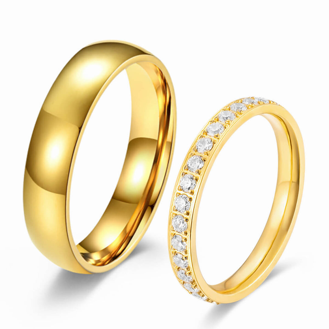 Gold Couple Promise Ring Bridal Sets
