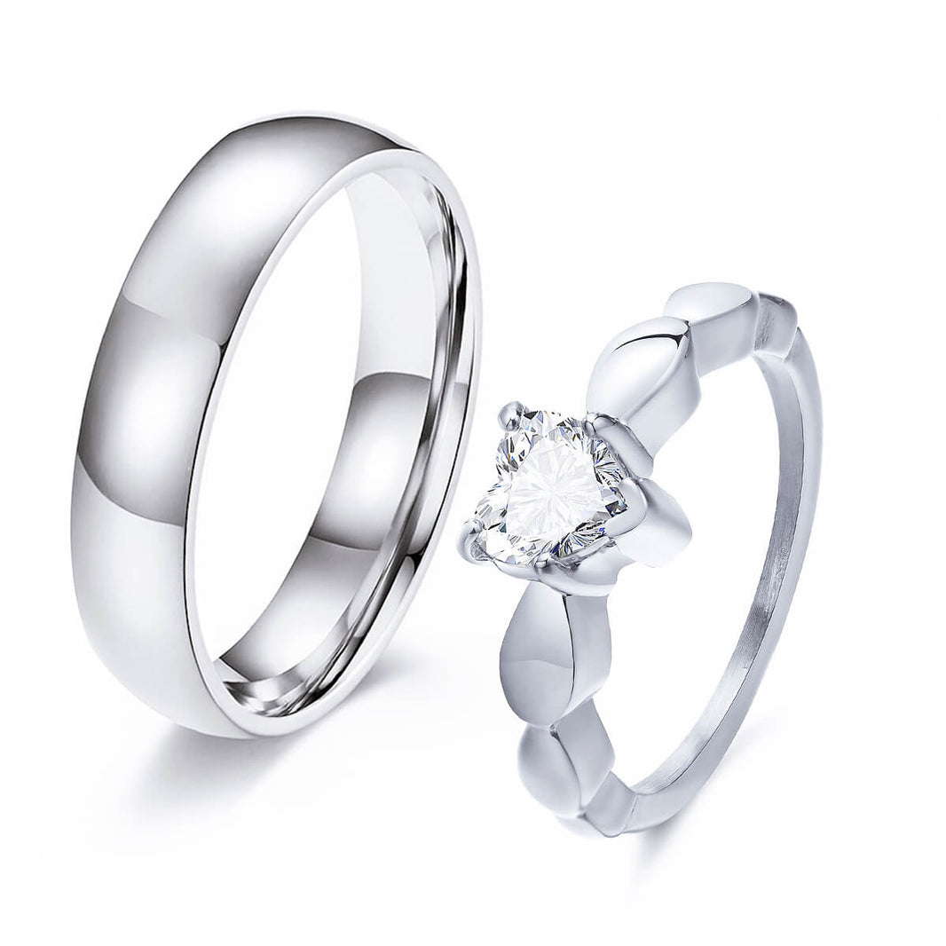 Personalized Hearts Promise Rings for Couples | GardeniaJewel