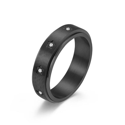 Unisex Spinner Promise Rings Black
