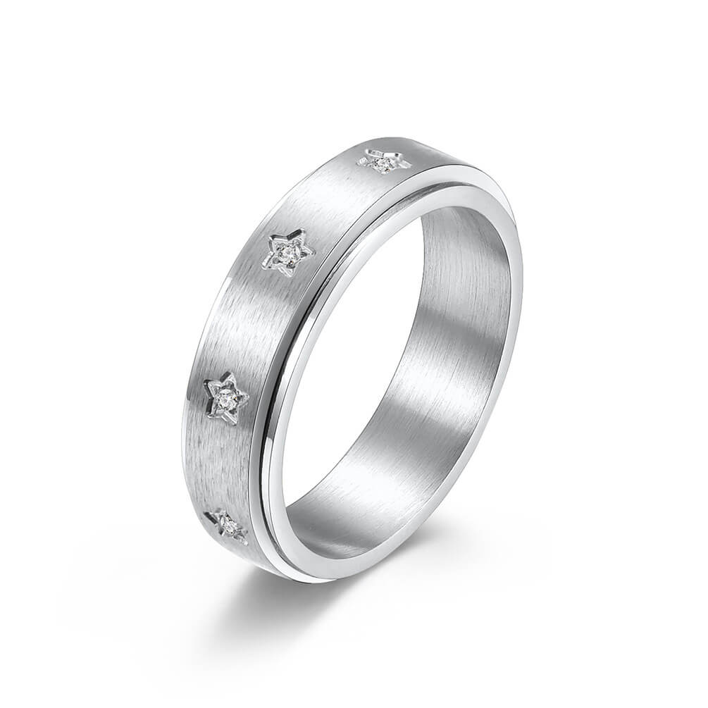 Unisex Spinner Promise Rings Black