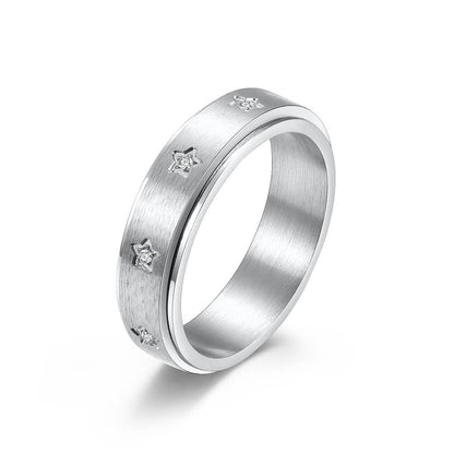 Unisex Spinner Promise Rings Black