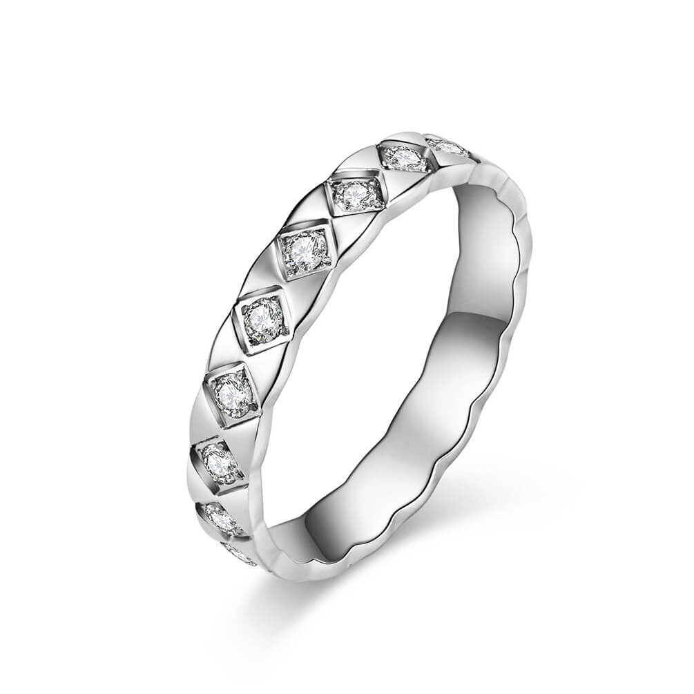 Engraved Rhombus Ring for Women