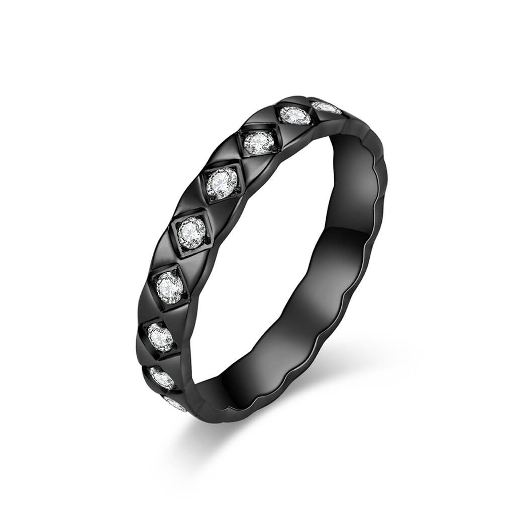 Engraved Rhombus Ring for Women
